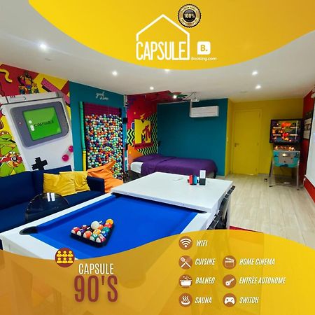 Capsule 90'S - Balneo - Sauna - Flipper - Billard - Netflix - Nintendo Switch & Jeux - Mons Exteriör bild